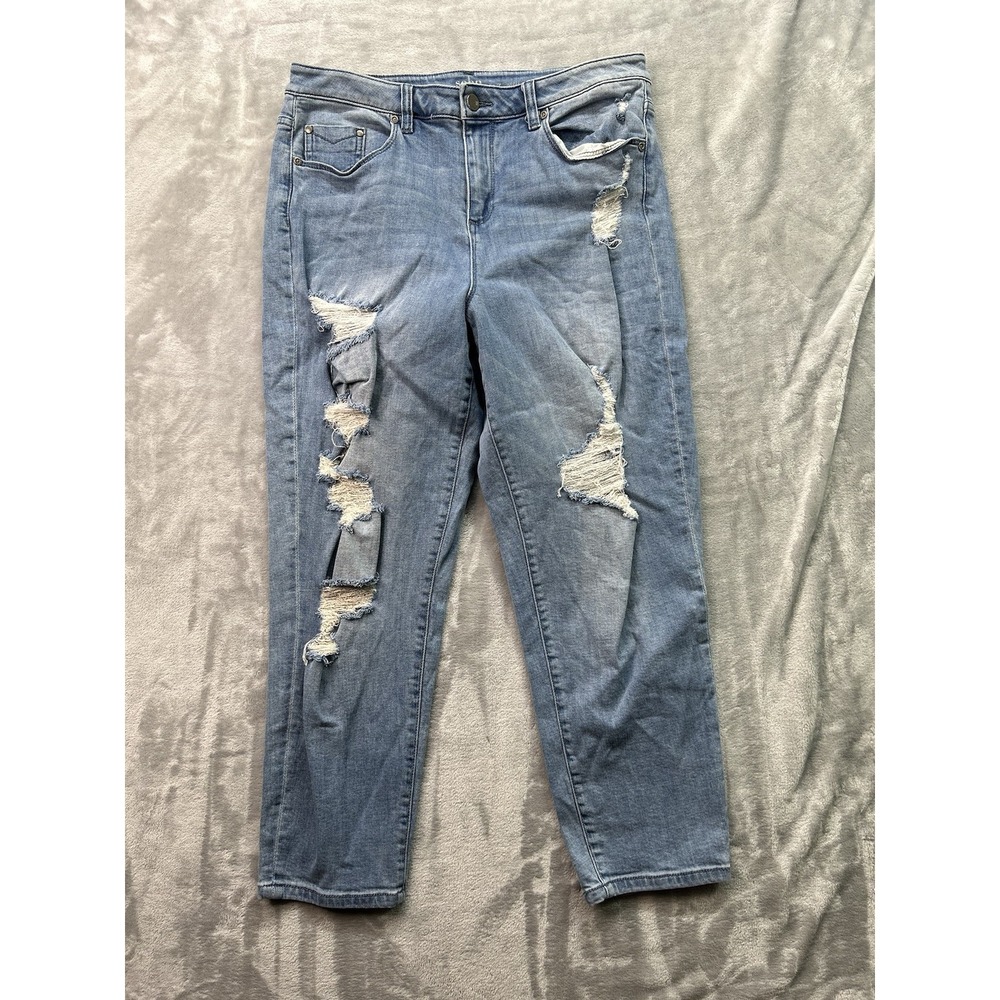 NY&Cc Womens Sz 12 Designer Blue Jeans High Rise Retro Jean Straight Leg Pants